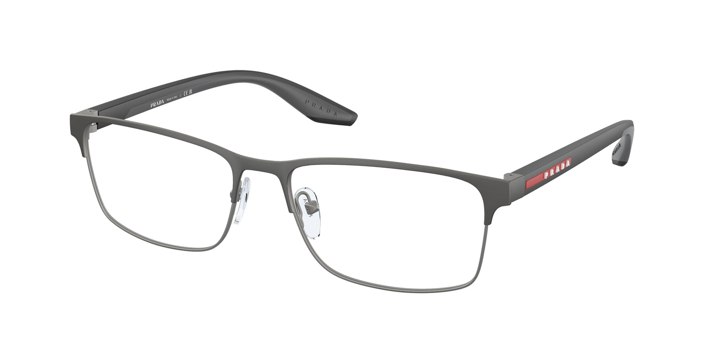 Prada Linea Rossa PS50PV Rectangle Eyeglasses 12H1O1-Grey Rubber 55-145-17 - Color Map Grey