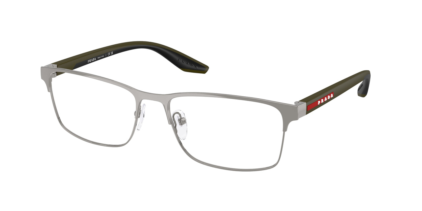 Prada Linea Rossa PS50PV Rectangle Eyeglasses 5AV1O1-Gunmetal 57-145-17 - Color Map Grey