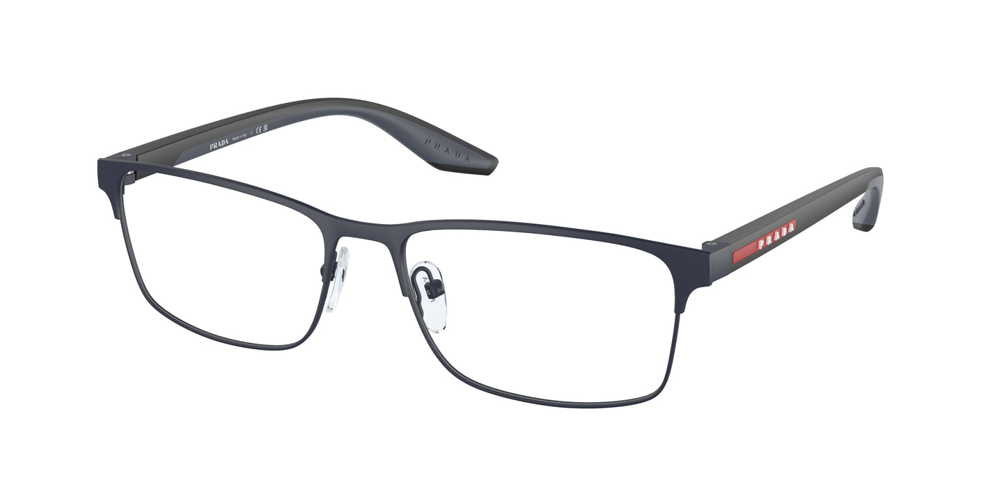 Prada Linea Rossa PS50PV Rectangle Eyeglasses TFY1O1-Rubber Blue 57-145-17 - Color Map Blue