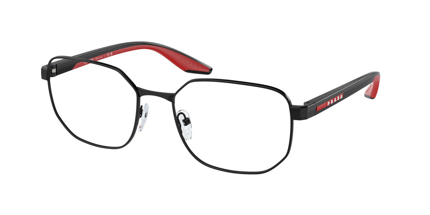 Prada Linea Rossa PS50QV Irregular Eyeglasses 1AB1O1-Black 57-145-19 - Color Map Black