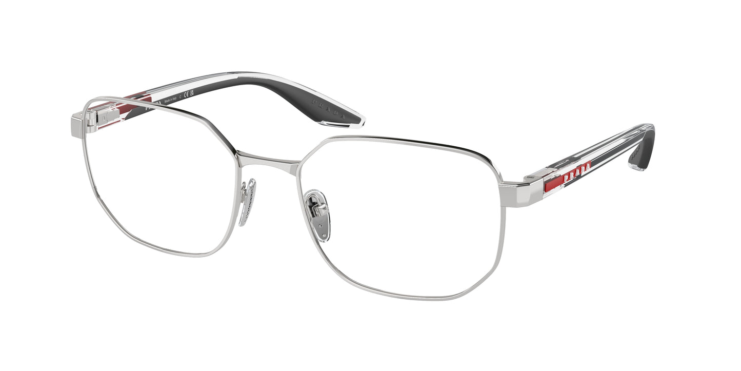 Prada Linea Rossa PS50QV Irregular Eyeglasses 1BC1O1-Silver 57-145-19 - Color Map Silver