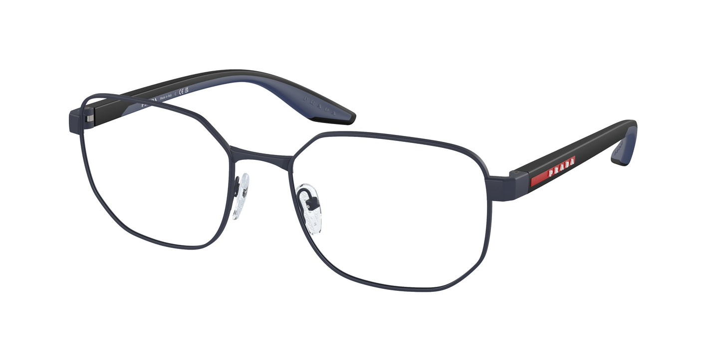 Prada Linea Rossa PS50QV Irregular Eyeglasses TFY1O1-Blue Rubber 57-145-19 - Color Map Blue