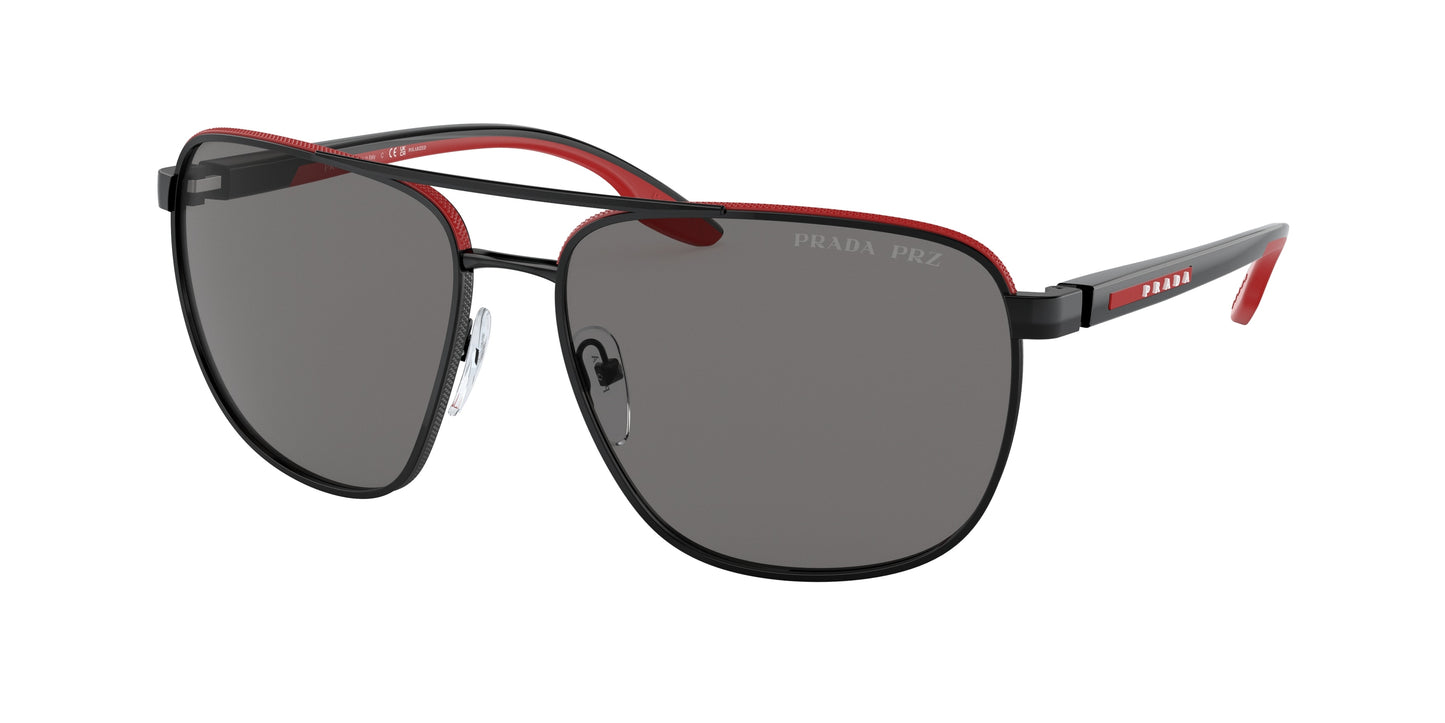 Prada Linea Rossa PS50YS Pilot Sunglasses 19G02G-Black/Red 62-145-16 - Color Map Black