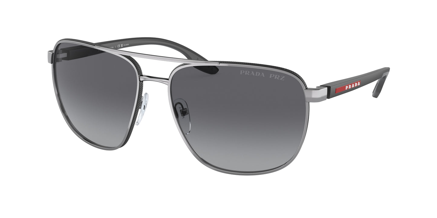 Prada Linea Rossa PS50YS Pilot Sunglasses 5AV06G-Gunmetal 62-145-16 - Color Map Grey