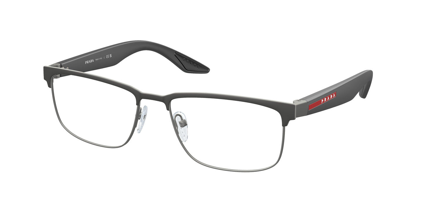 Prada Linea Rossa PS51PV Rectangle Eyeglasses 06P1O1-Grey Rubber 56-145-17 - Color Map Grey