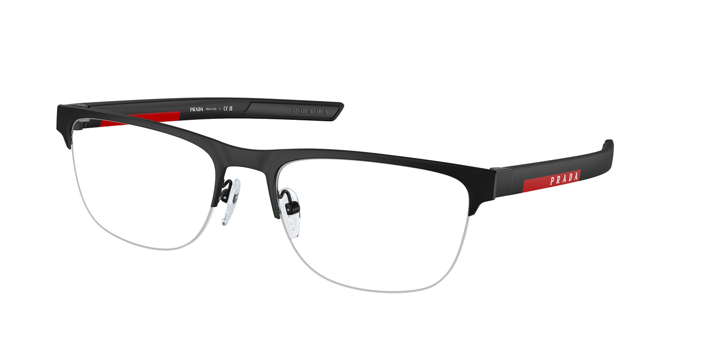 Prada Linea Rossa PS51QV Irregular Eyeglasses 1BO1O1-Matte Black 57-145-19 - Color Map Black