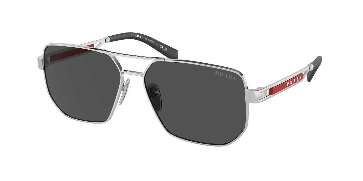 Prada Linea Rossa PS51ZS Pilot Sunglasses 1BC06F-Silver 59-145-14 - Color Map Silver