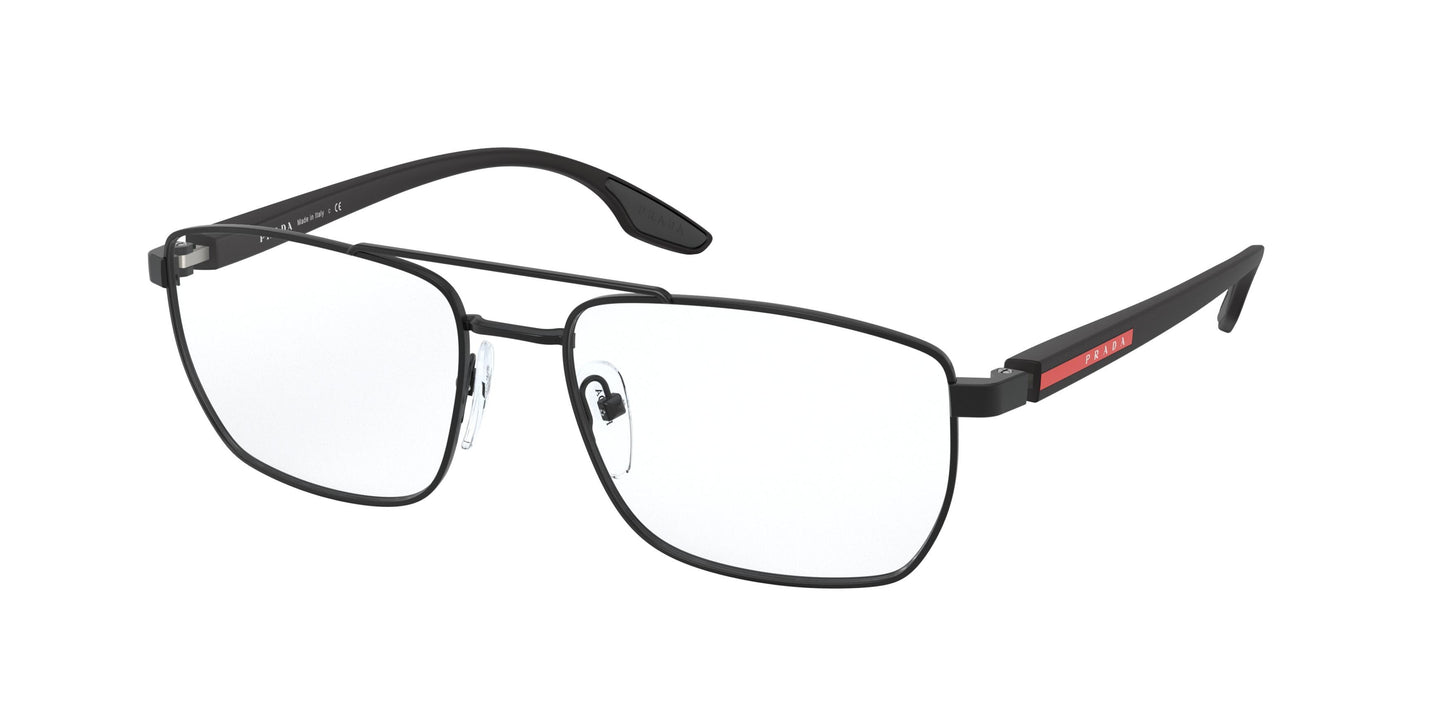 Prada Linea Rossa PS53MV Irregular Eyeglasses 1BO1O1-Matte Black 55-145-17 - Color Map Black