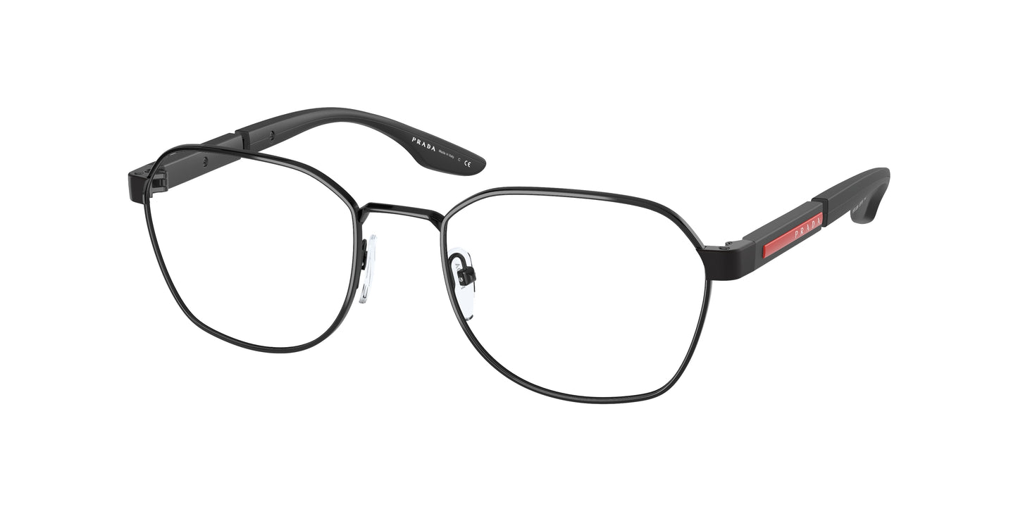 Prada Linea Rossa PS53NV Irregular Eyeglasses 1AB1O1-Black 53-145-19 - Color Map Black