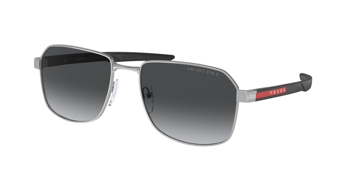 Prada Linea Rossa PS54WS Rectangle Sunglasses 1BC06G-Silver 57-140-18 - Color Map Silver