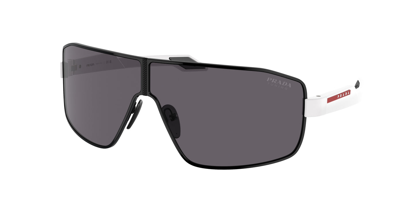 Prada Linea Rossa PS54YS Irregular Sunglasses 1AB01V-Black 74-125-3 - Color Map Black