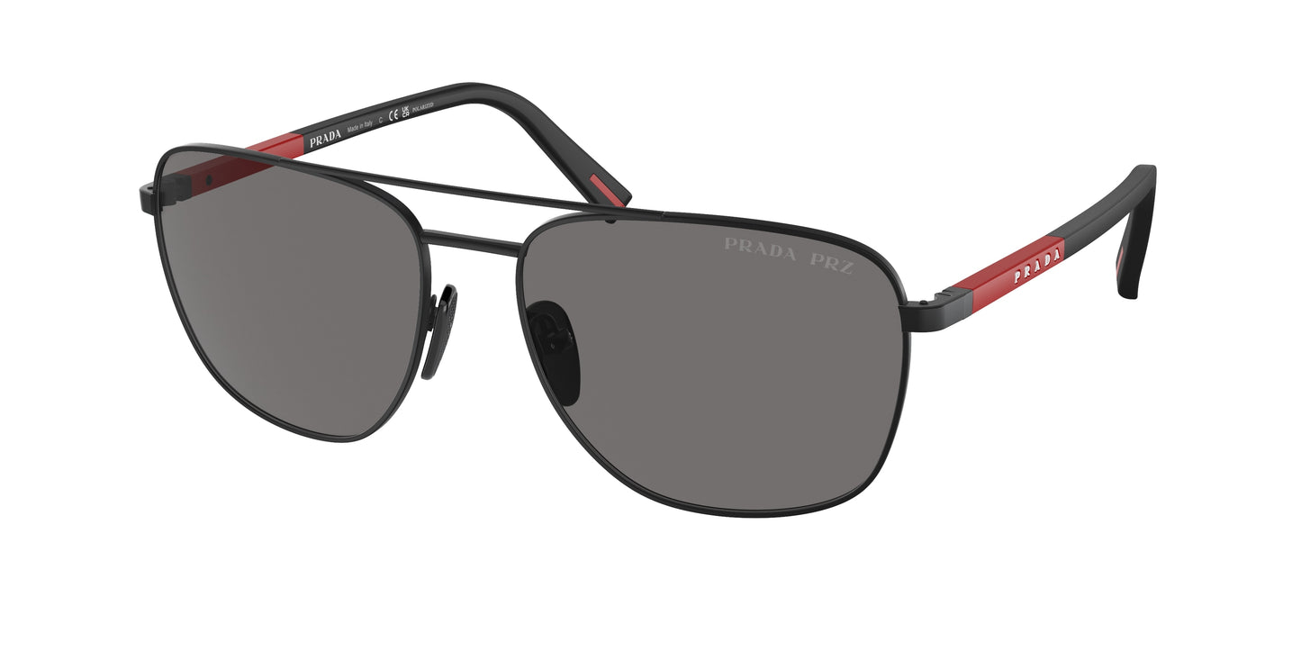 Prada Linea Rossa PS54ZS Oval Sunglasses 1BO02G-Matte Black 60-145-17 - Color Map Black