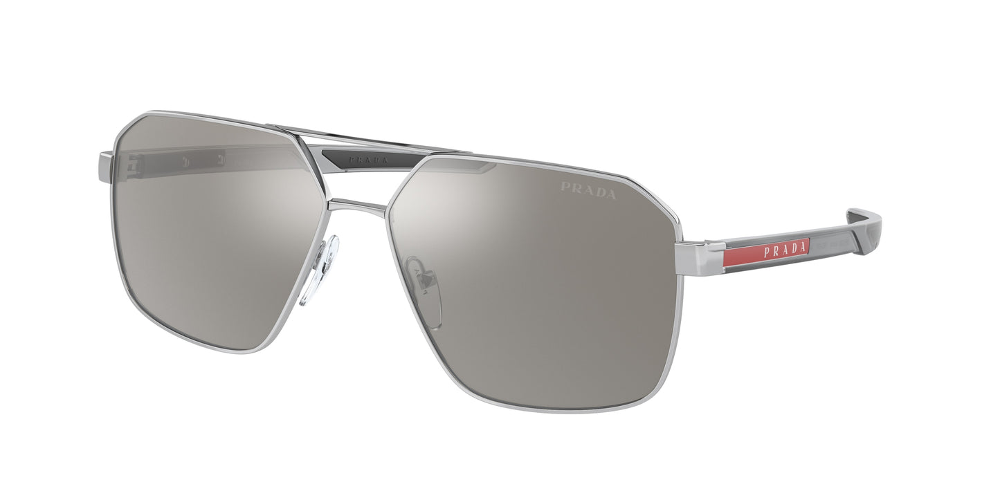 Prada Linea Rossa PS55WS Irregular Sunglasses 1BC07F-Silver 60-140-14 - Color Map Silver
