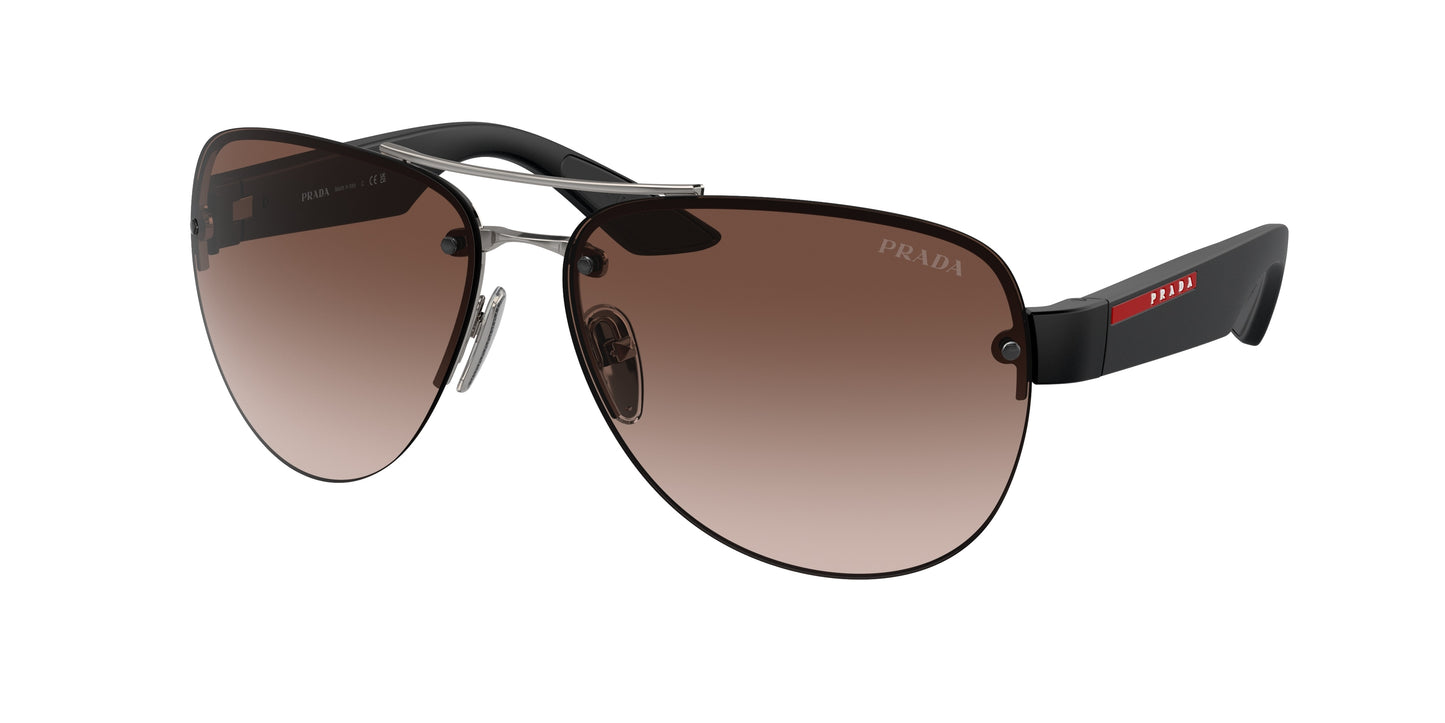 Prada Linea Rossa PS55YS Pilot Sunglasses 5AV02P-Gunmetal 64-135-14 - Color Map Grey