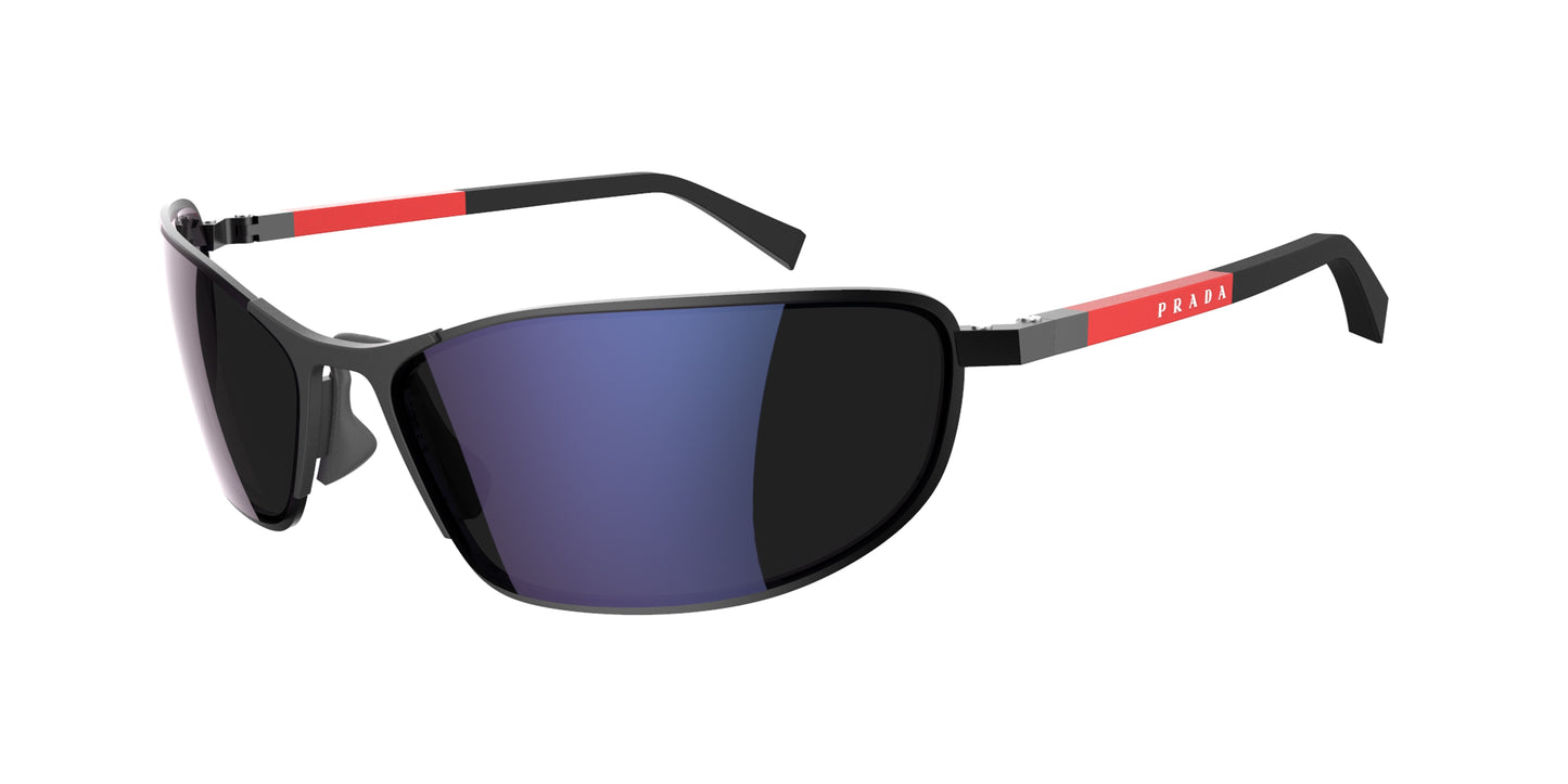 Prada Linea Rossa PS55ZS Irregular Sunglasses DG010J- 60-130-17 - Color Map Black