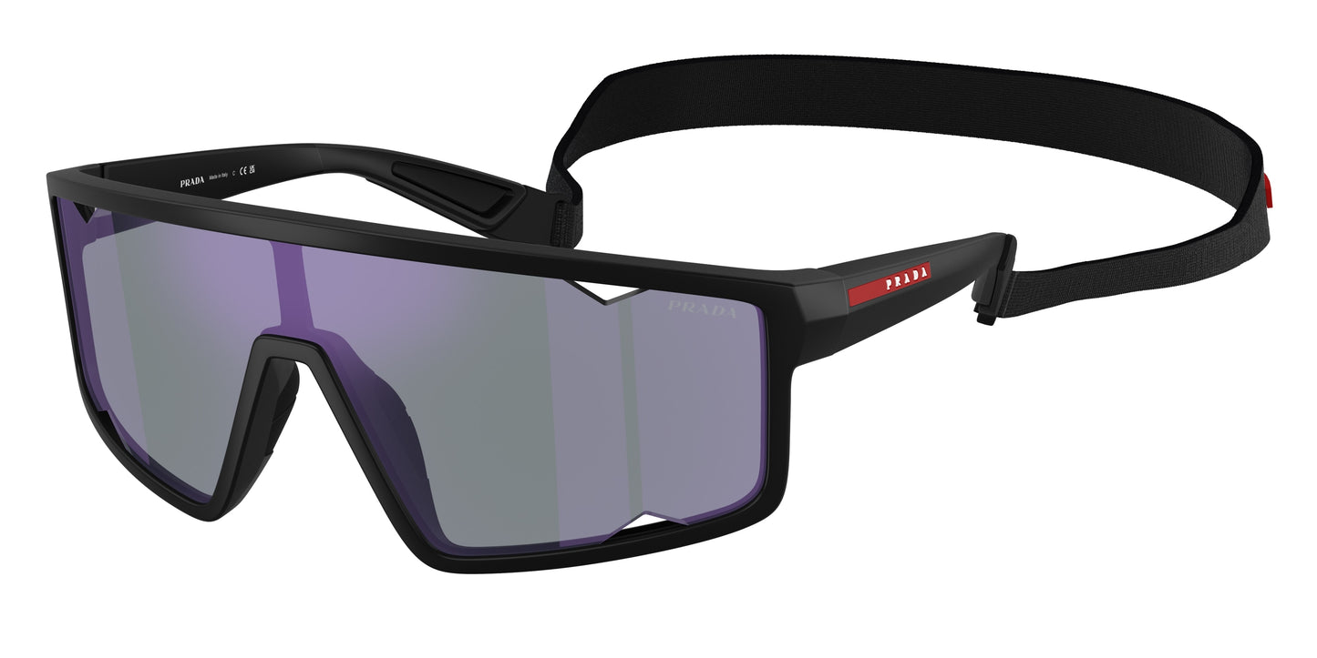 Prada Linea Rossa PSA03S Rectangle Sunglasses 1BO10J-Matte Black 0-125-141 - Color Map Black