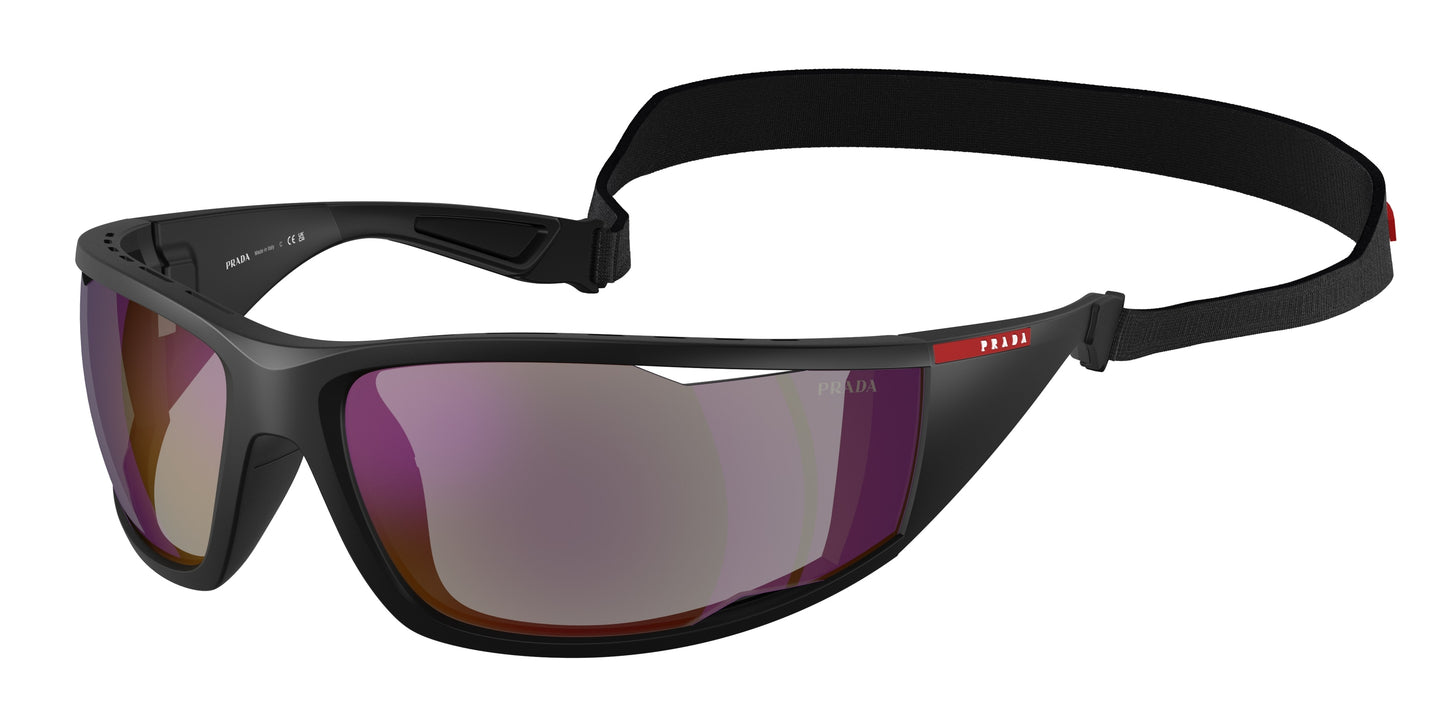 Prada Linea Rossa PSA04S Rectangle Sunglasses 1BO10J-Matte Black 85-120-18 - Color Map Black