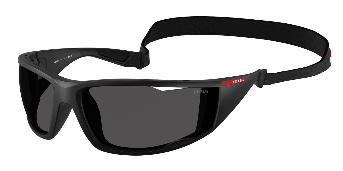 Prada Linea Rossa PSA04S Rectangle Sunglasses 1BO5S0-Matte Black 85-120-18 - Color Map Black