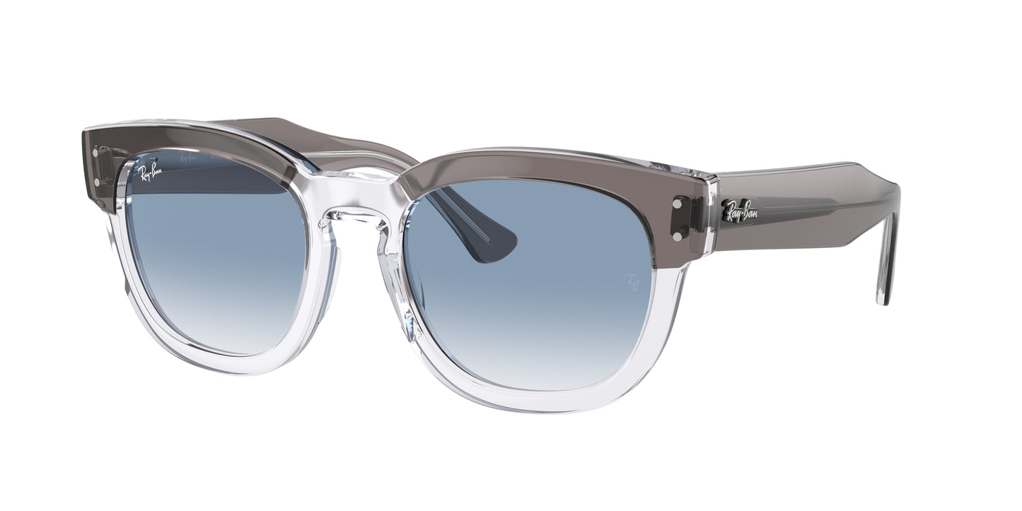 Ray-Ban MEGA HAWKEYE RB0298SF Square Sunglasses 13553F-Grey On Transparent 53-145-21 - Color Map Grey