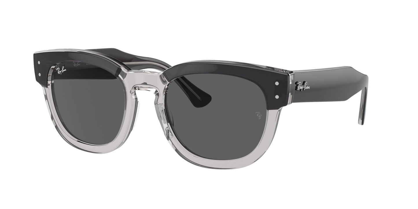 Ray-Ban MEGA HAWKEYE RB0298SF Square Sunglasses 1396B1-Dark Grey On Transparent Grey 53-145-21 - Color Map Grey