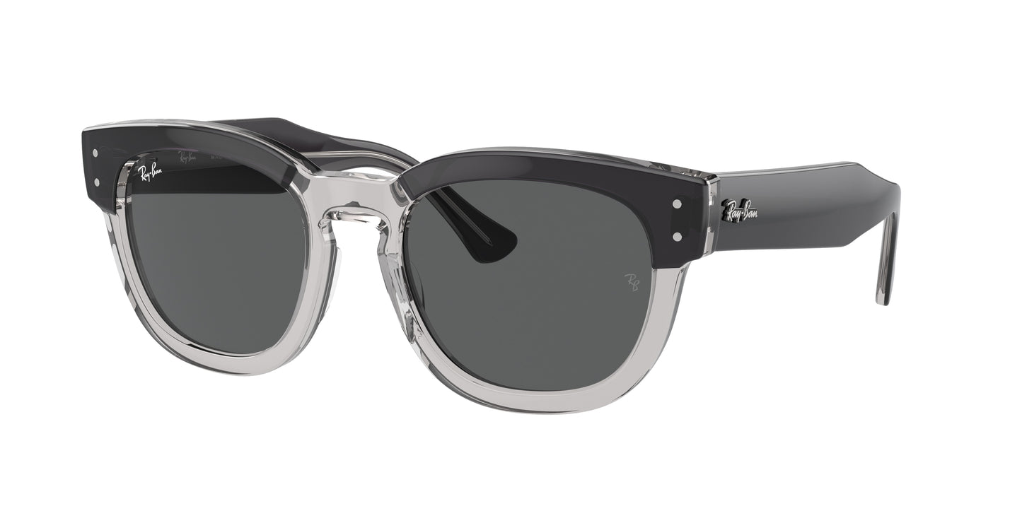 Ray-Ban MEGA HAWKEYE RB0298S Square Sunglasses 1396B1-Dark Grey On Transparent Grey 53-145-21 - Color Map Grey