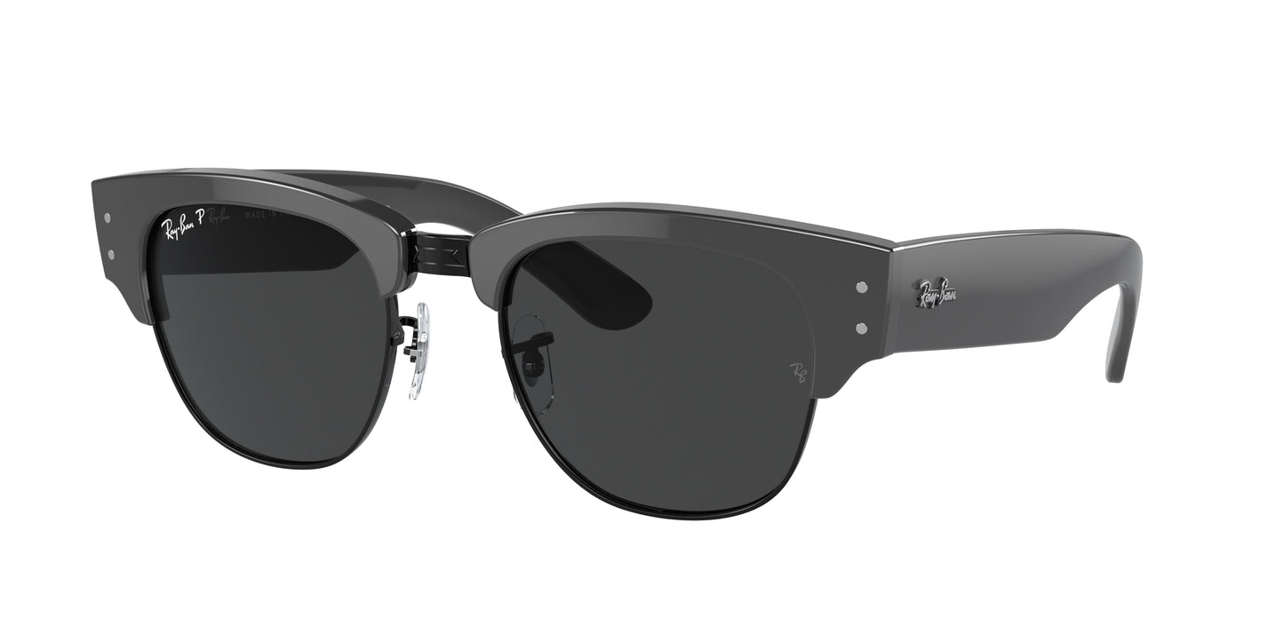 Ray-Ban MEGA CLUBMASTER RB0316S Square Sunglasses 136748-Grey On Black 53-145-21 - Color Map Grey