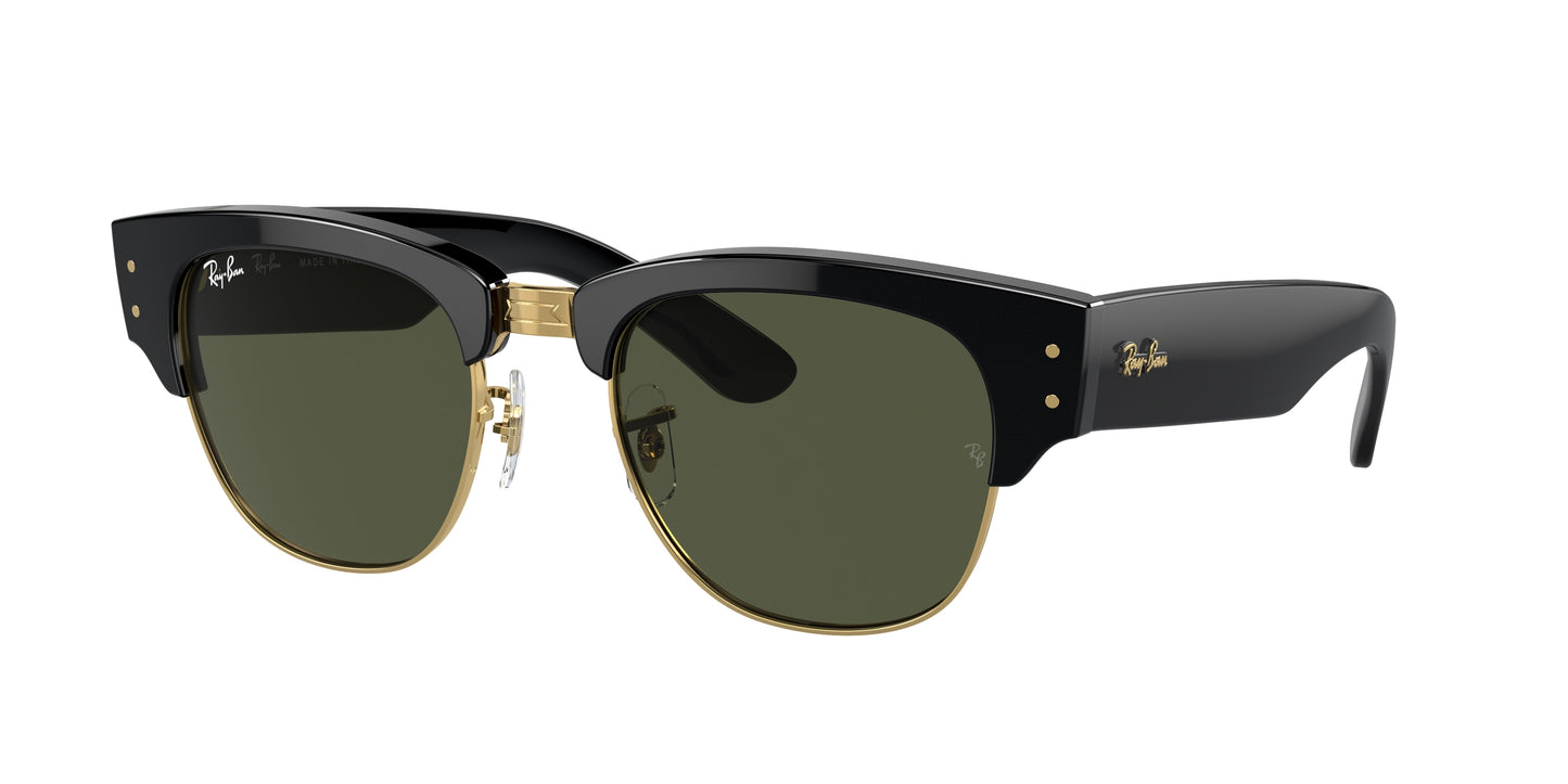 Ray-Ban MEGA CLUBMASTER RB0316S Square Sunglasses 901/31-Black On Gold 53-145-21 - Color Map Black