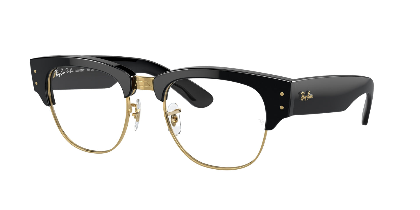 Ray-Ban MEGA CLUBMASTER RB0316S Square Sunglasses 901/GG-Black On Gold 50-145-21 - Color Map Black