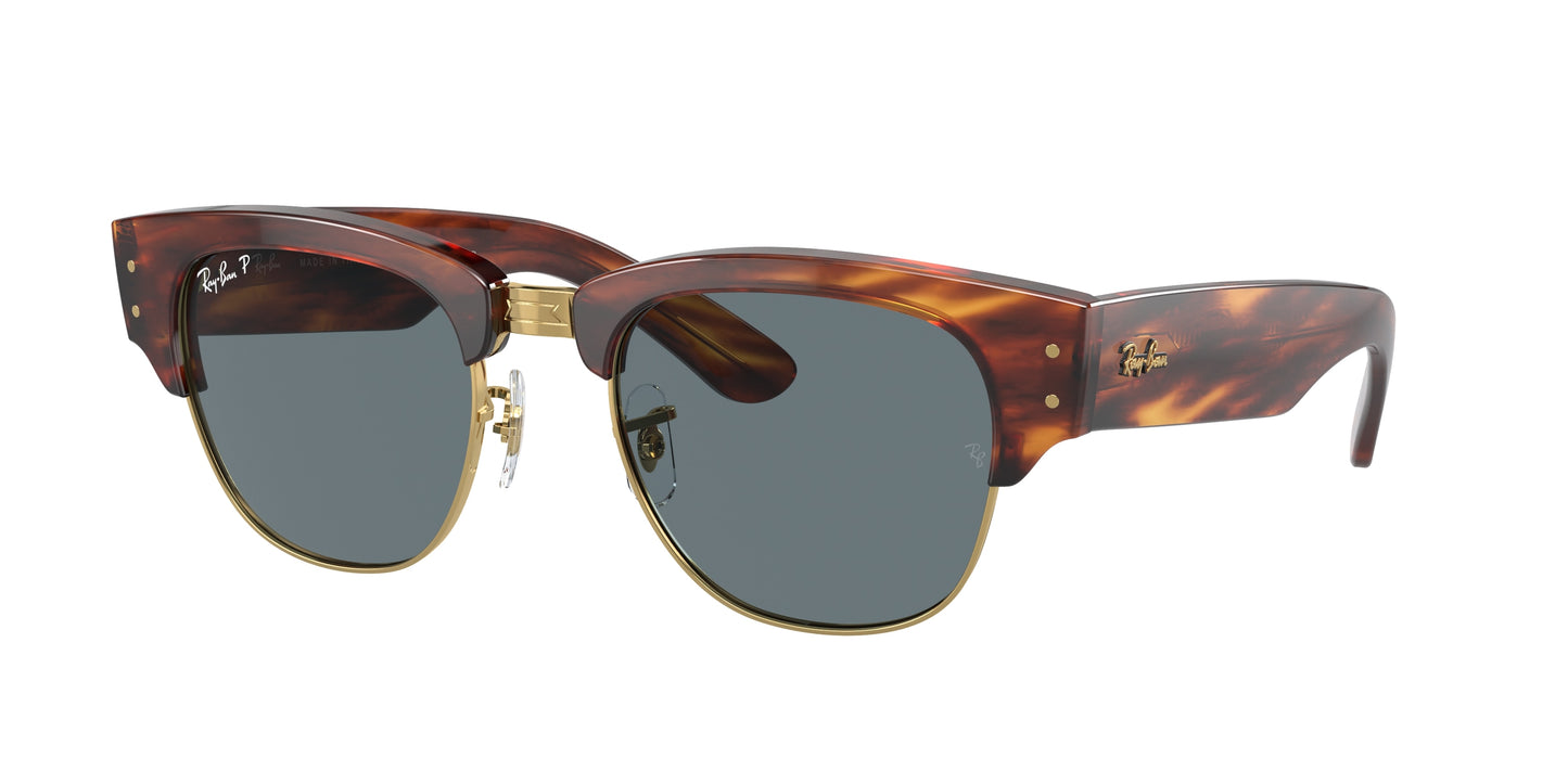 Ray-Ban MEGA CLUBMASTER RB0316S Square Sunglasses 954/3R-Striped Havana 53-145-21 - Color Map Brown