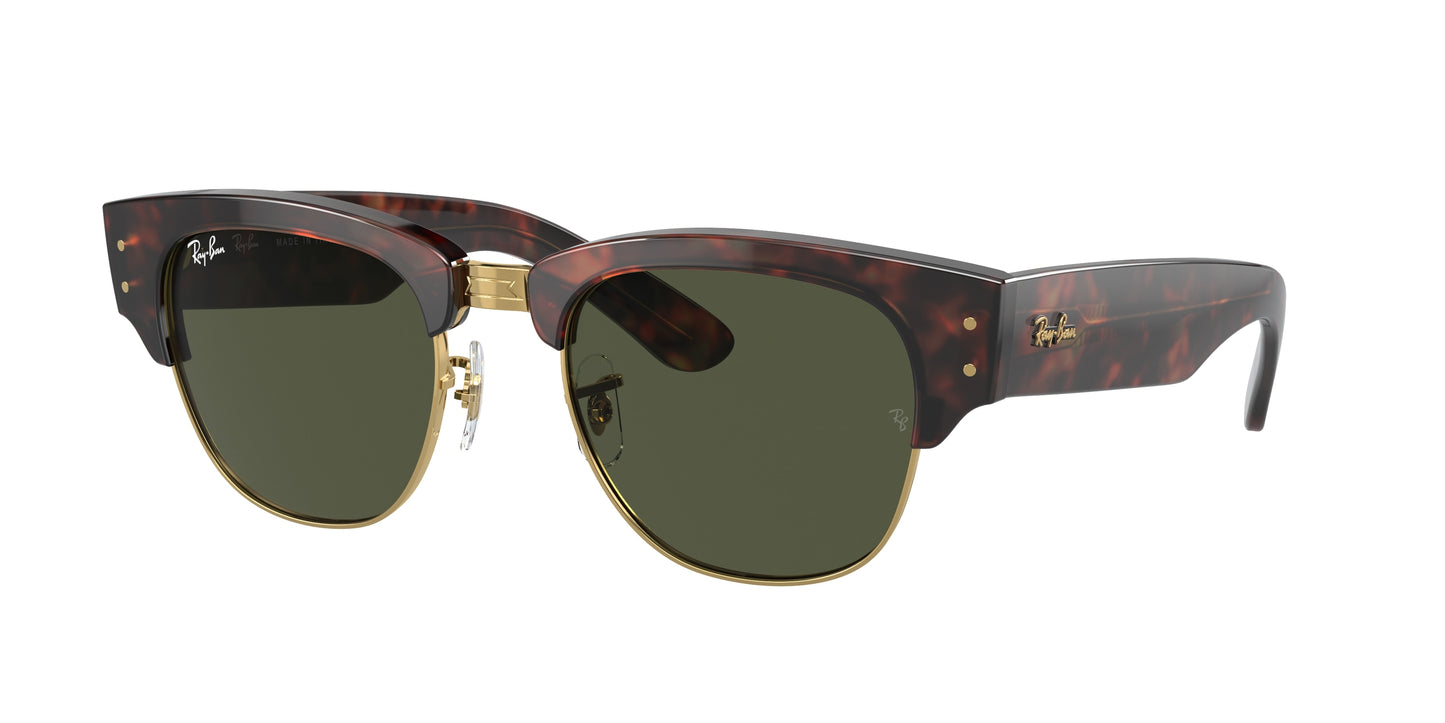 Ray-Ban MEGA CLUBMASTER RB0316S Square Sunglasses 990/31-Tortoise On Gold 53-145-21 - Color Map Tortoise