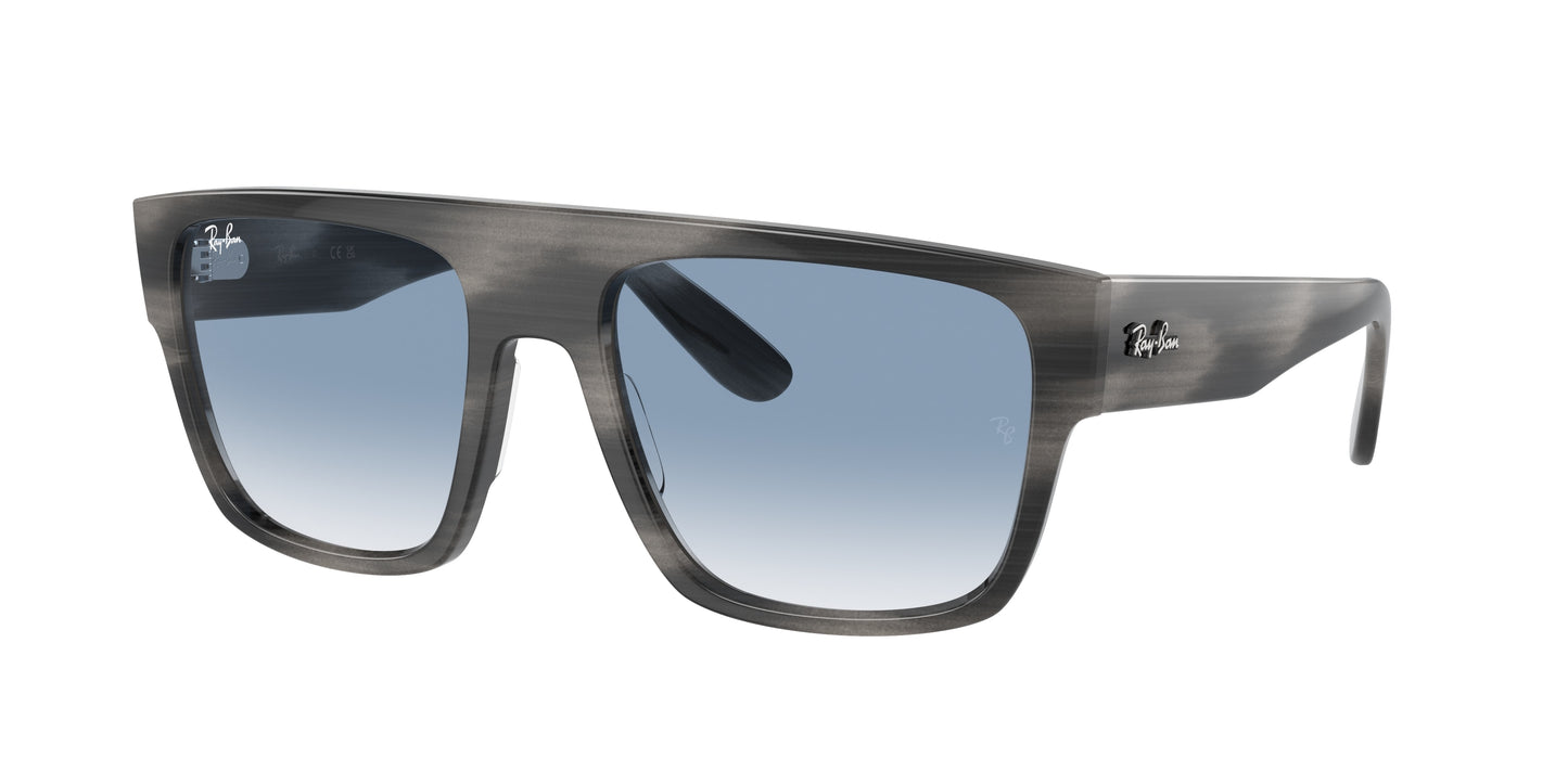 Ray-Ban DRIFTER RB0360S Square Sunglasses 14043F-Striped Grey 57-145-20 - Color Map Grey