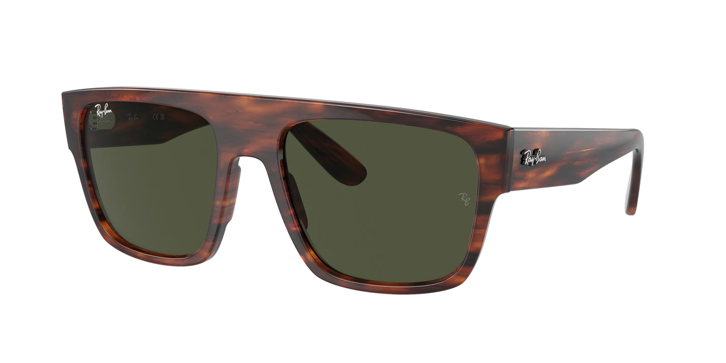Ray-Ban DRIFTER RB0360S Square Sunglasses 954/31-Striped Havana 57-145-20 - Color Map Brown
