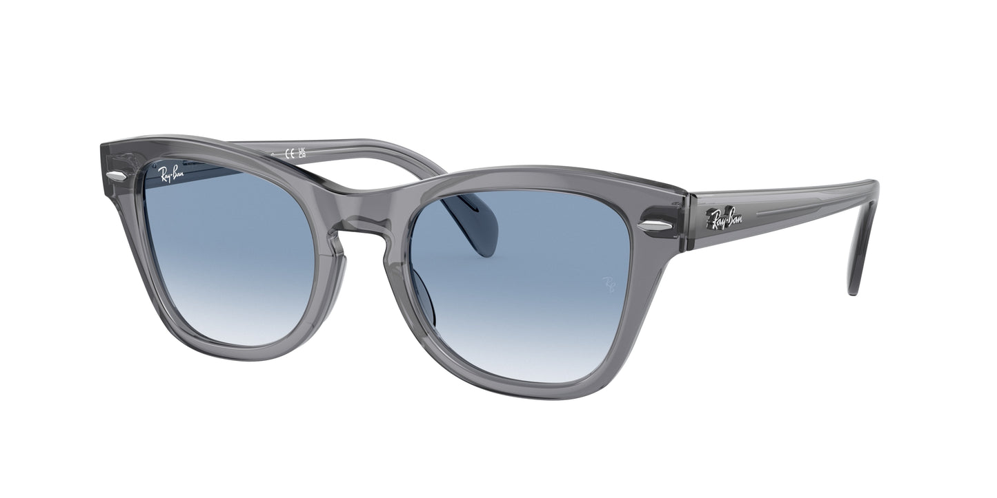 Ray-Ban RB0707SF Square Sunglasses 66413F-Transparent Grey 53-145-21 - Color Map Grey