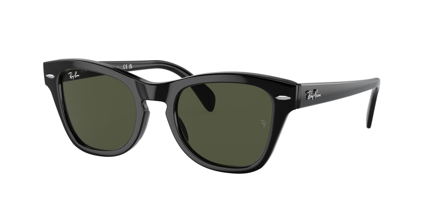 Ray-Ban RB0707SF Square Sunglasses 901/31-Black 53-145-21 - Color Map Black