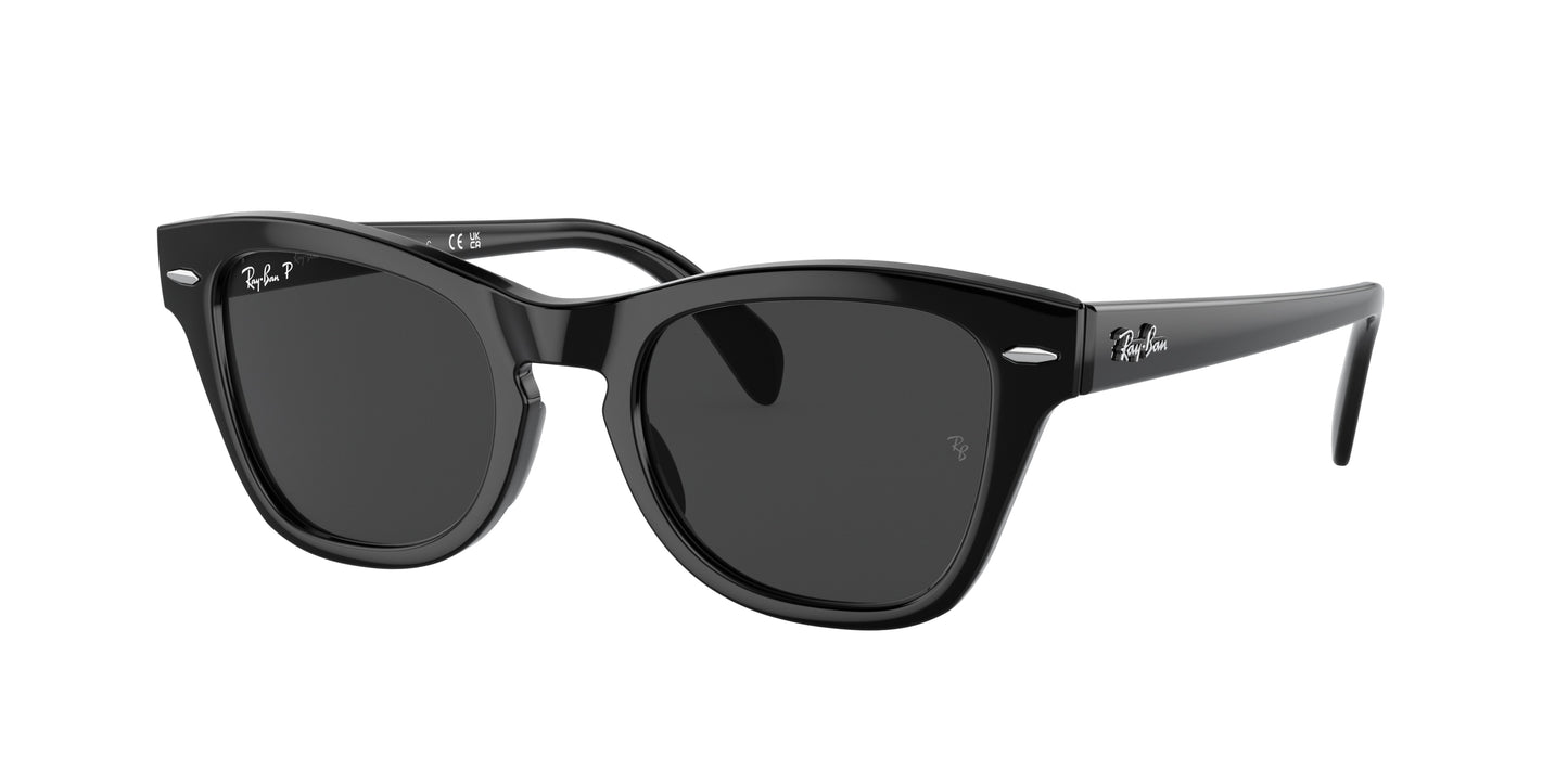 Ray-Ban RB0707S Square Sunglasses 901/48-Black 53-145-21 - Color Map Black
