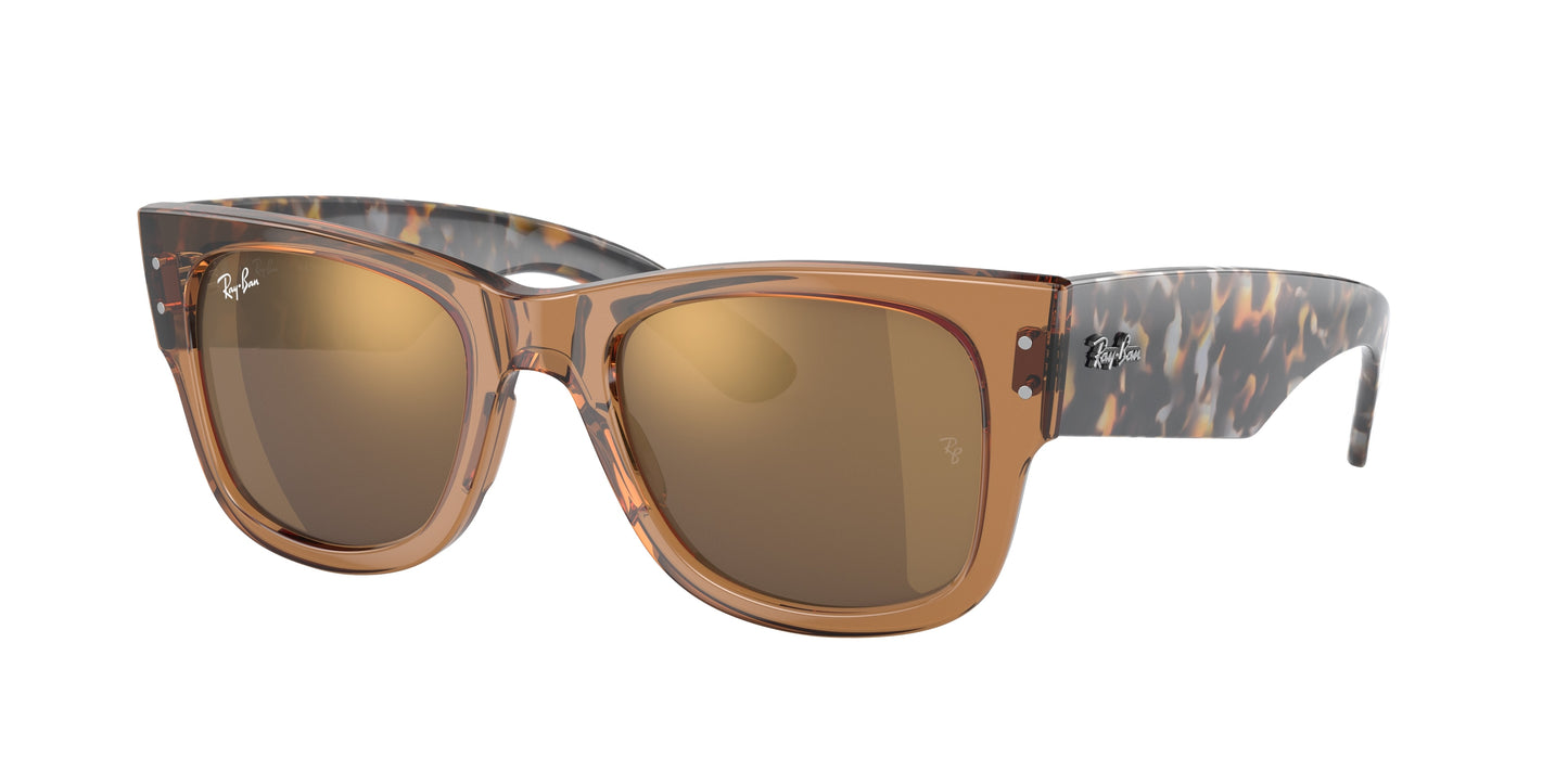 Ray-Ban MEGA WAYFARER RB0840S Square Sunglasses 663693-Transparent Brown 51-145-21 - Color Map Brown