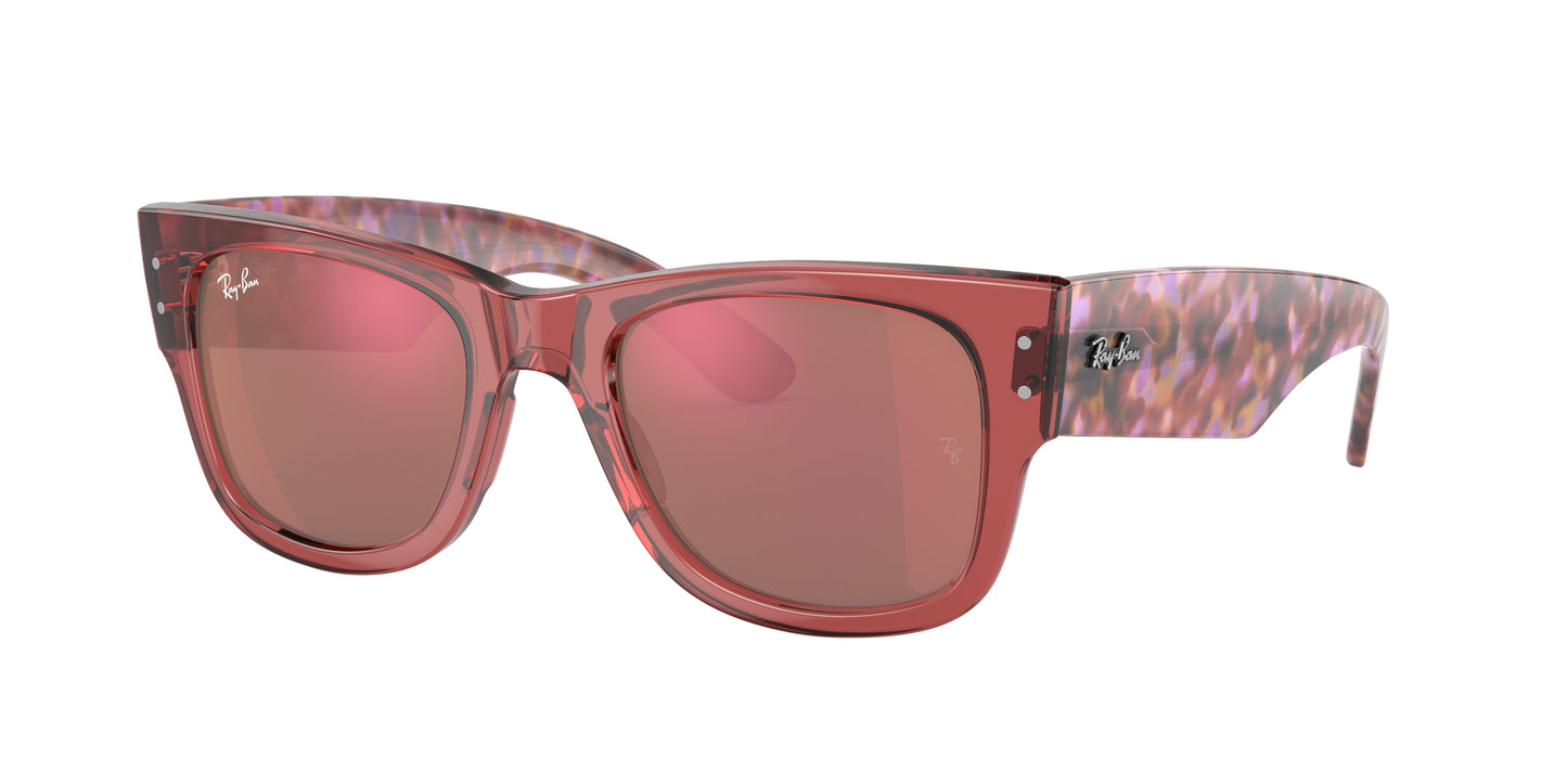 Ray-Ban MEGA WAYFARER RB0840S Square Sunglasses 66372K-Transparent Pink 51-145-21 - Color Map Pink