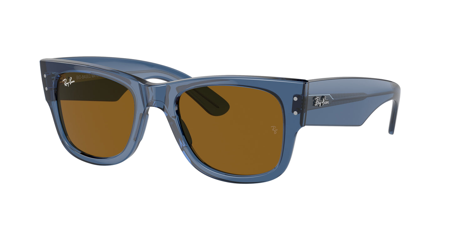 Ray-Ban MEGA WAYFARER RB0840S Square Sunglasses 668073-Transparent Blue 51-145-21 - Color Map Blue