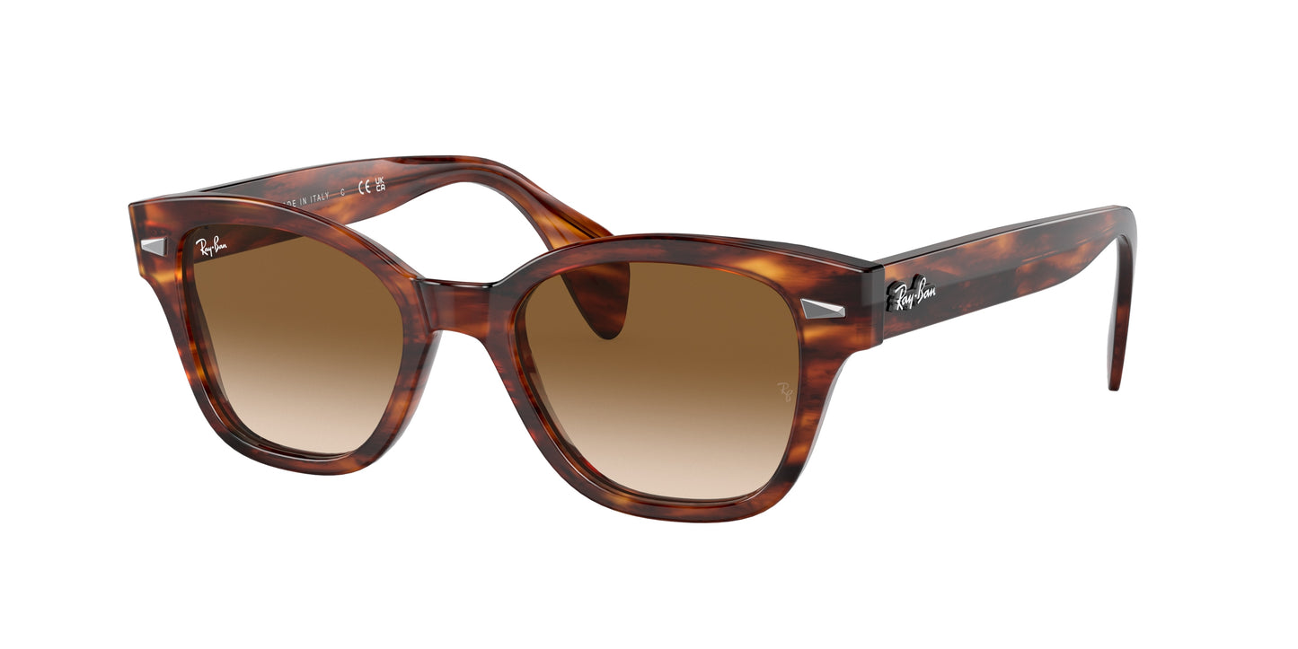 Ray-Ban RB0880S Square Sunglasses 954/51-Striped Havana 52-145-19 - Color Map Brown