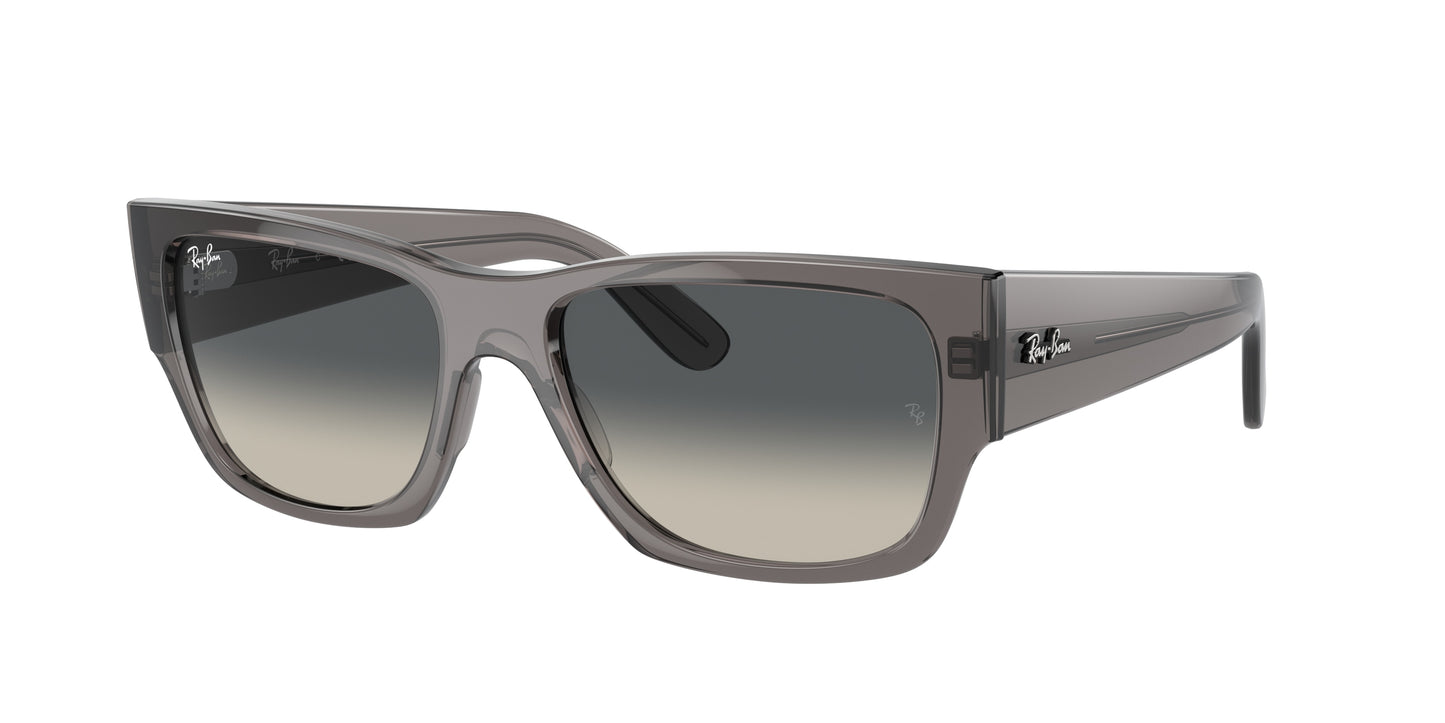 Ray-Ban CARLOS RB0947S Rectangle Sunglasses 667571-Opal Dark Grey 56-145-18 - Color Map Grey