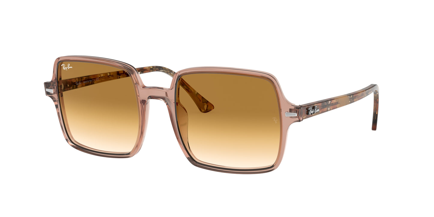 Ray-Ban SQUARE II RB1973 Square Sunglasses 128151-Transparent Brown 54-140-20 - Color Map Brown
