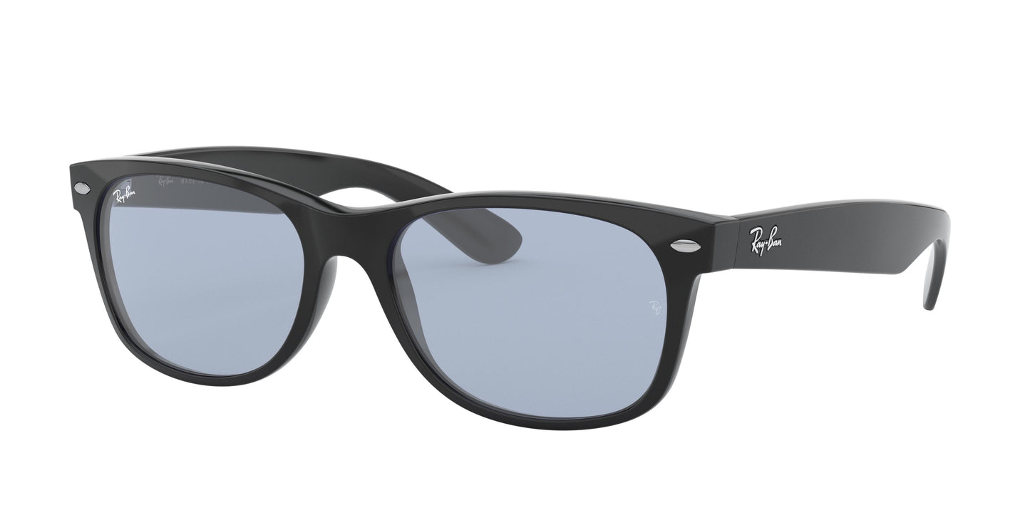 Ray-Ban NEW WAYFARER LOW BRIDGE FIT RB2132F Square Sunglasses 601/64-Black 54-140-18 - Color Map Black