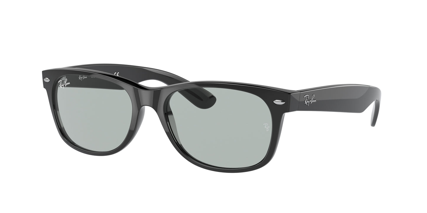 Ray-Ban NEW WAYFARER LOW BRIDGE FIT RB2132F Square Sunglasses 601/R5-Black 54-140-18 - Color Map Black