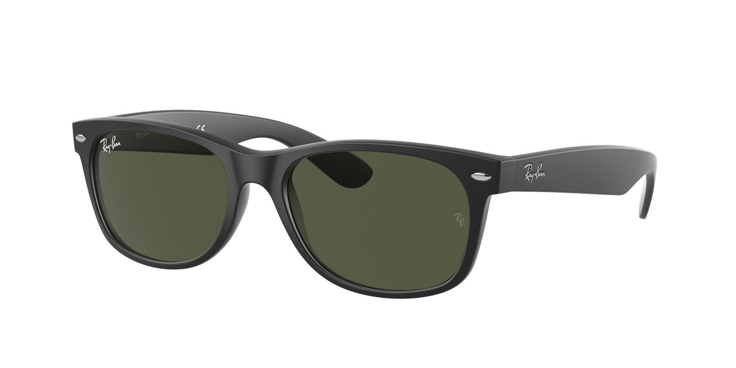 Ray-Ban NEW WAYFARER LOW BRIDGE FIT RB2132F Square Sunglasses 622-Black 58-140-18 - Color Map Black