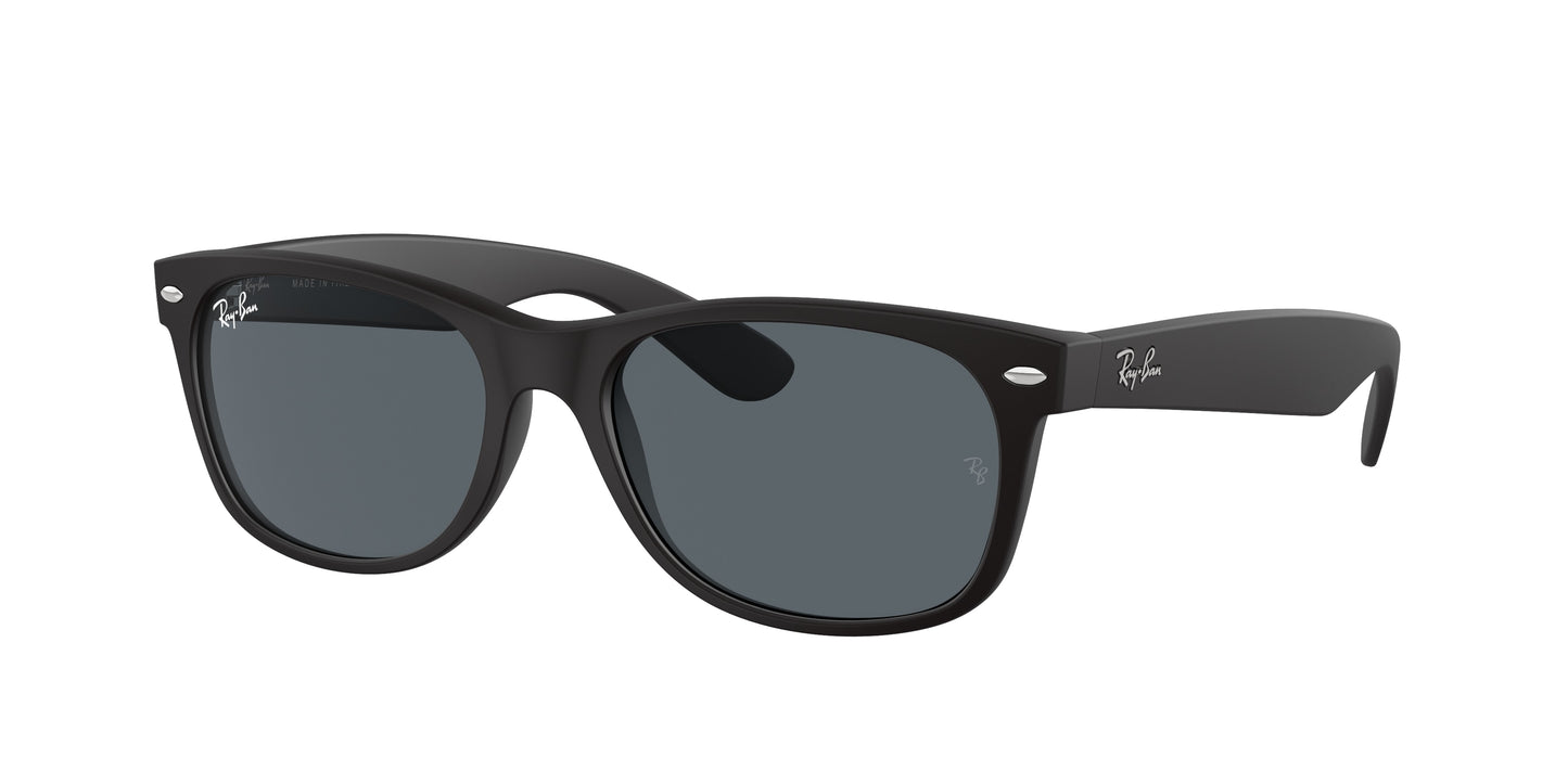 Ray-Ban NEW WAYFARER LOW BRIDGE FIT RB2132F Square Sunglasses 622/R5-Black 54-140-18 - Color Map Black