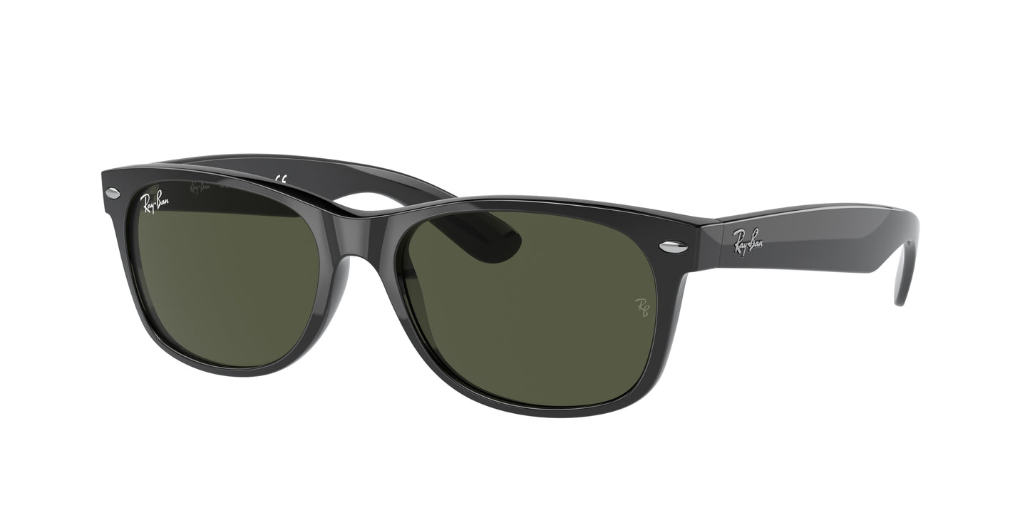 Ray-Ban NEW WAYFARER LOW BRIDGE FIT RB2132F Square Sunglasses 901L-Black 54-140-18 - Color Map Black