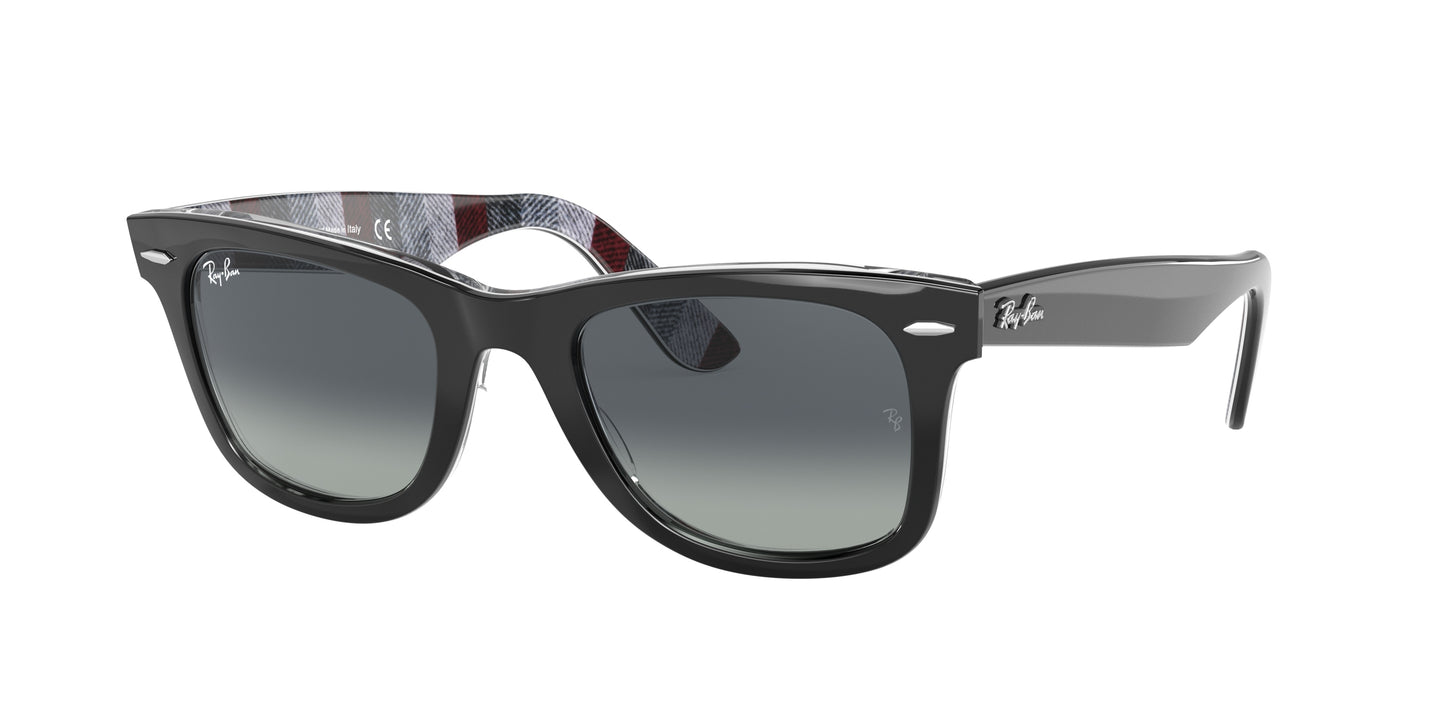 Ray-Ban WAYFARER RB2140 Square Sunglasses 13183A-Black 54-150-18 - Color Map Black