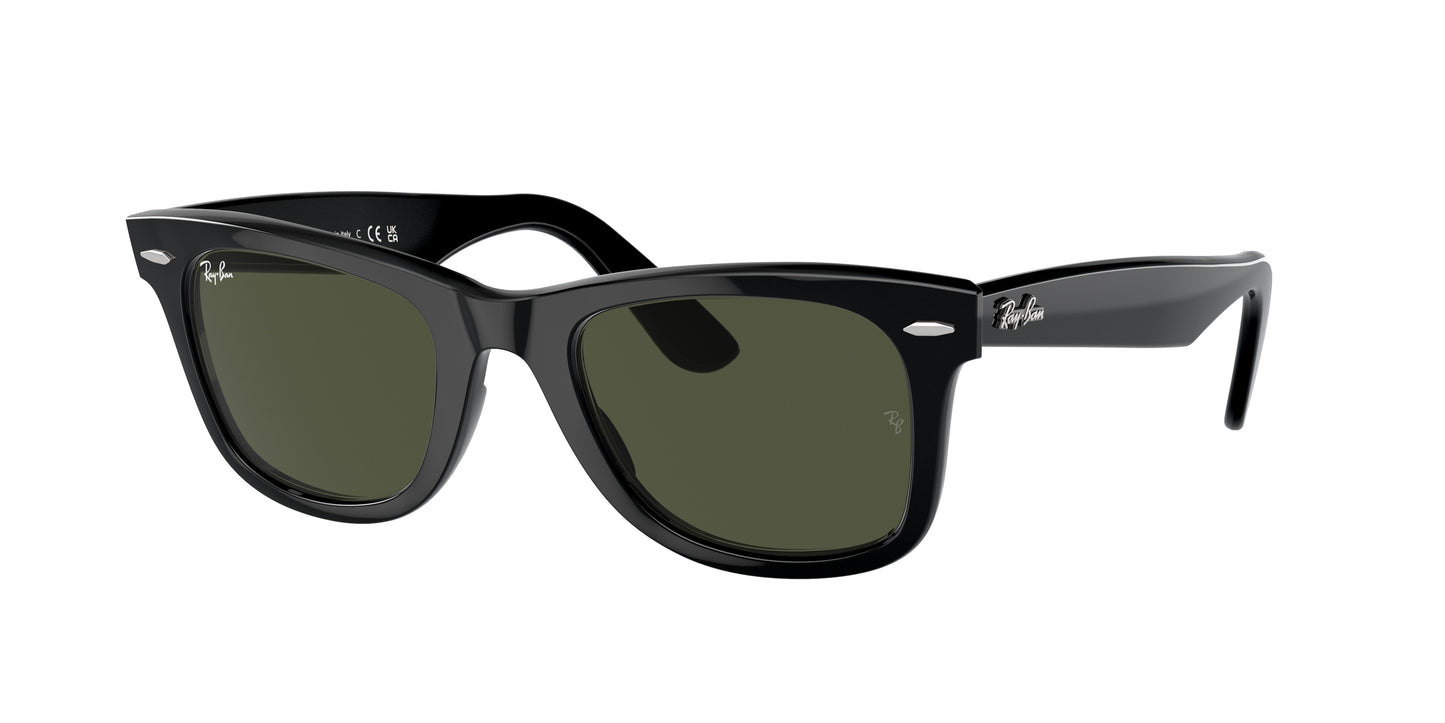 Ray-Ban WAYFARER RB2140 Square Sunglasses 901-Black 54-150-18 - Color Map Black