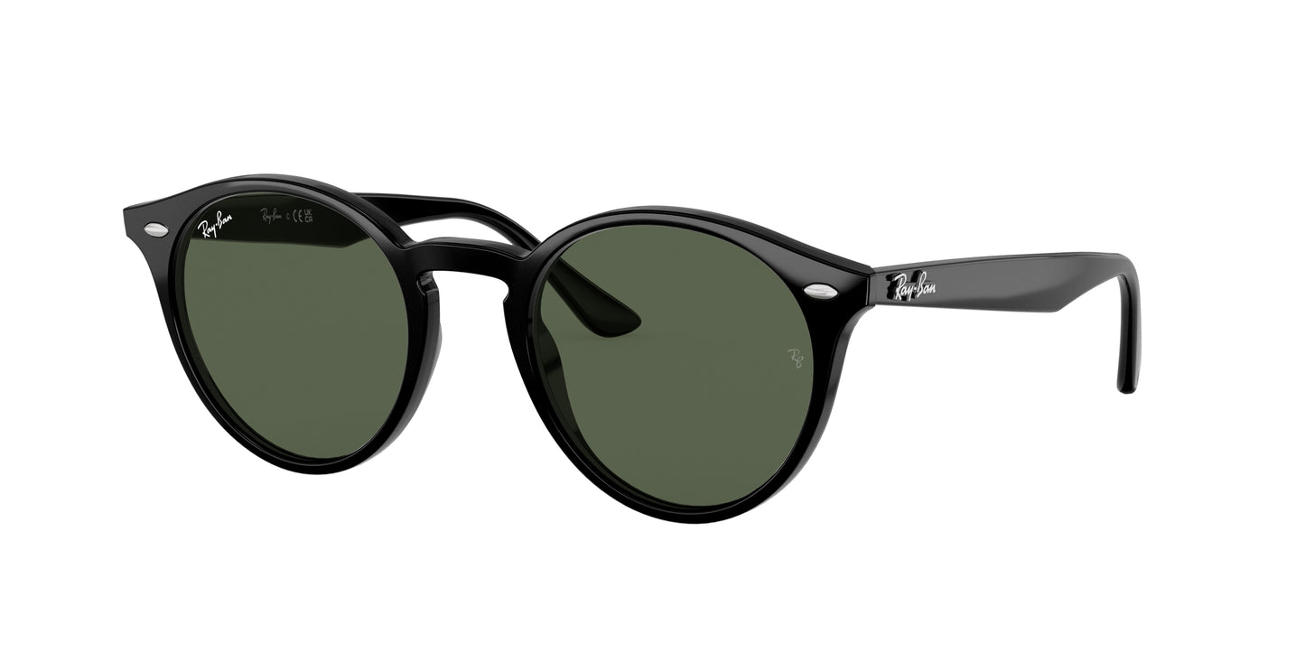 Ray-Ban RB2180 Round Sunglasses 601/71-Black 52-150-21 - Color Map Black
