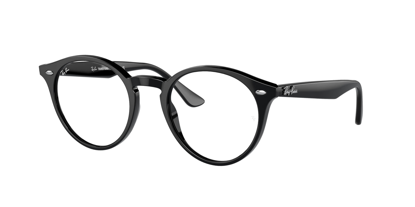 Ray-Ban RB2180 Round Sunglasses 601/MF-Black 52-150-21 - Color Map Black